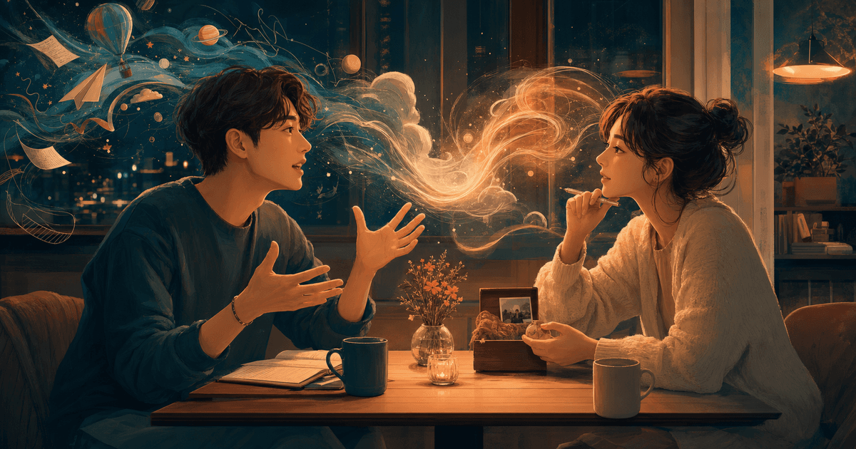 서로 다른 대화 속도를 맞추며 이야기를 이어가는 ENTP와 ISFJ 커플