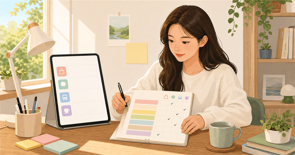 오늘의 운세를 일정과 행동 계획에 활용하는 모습